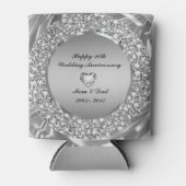 Ruiten en Zilver 10e Jubileum voor bruiloft Blikjeskoeler (Voorkant)