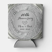 Ruiten en Zilver 10e Jubileum voor bruiloft Blikjeskoeler (Voorkant)