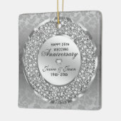 Ruiten en zilveren Ring 25th Wedding Jubileum Keramisch Ornament (Links)