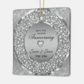 Ruiten en zilveren Ring 25th Wedding Jubileum Keramisch Ornament (Links)