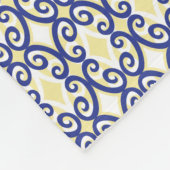 Ruiten en Zwemelen, marinegeel, wit patroon Fleece Deken (Hoek)
