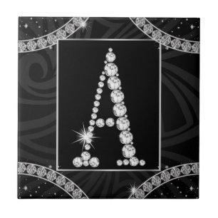 Ruiten in diamanten - Initiaal A Tegeltje