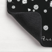 Ruiten op zwarte achtergrond muismat (Hoek)