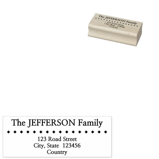 Ruiten Rij + Aangepaste familienaam & adres Rubberstempel (Gestempeld)