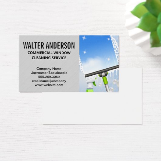 Ruiten schoonmaken | Zeepbellen Squeegee Visitekaartje (Bureau)