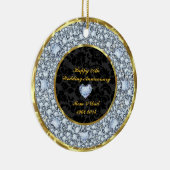 Ruiten, zwart en gouden 50ste Jubileum Keramisch Ornament (Rechts)