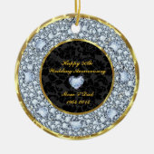 Ruiten, zwart en gouden 50ste Jubileum Keramisch Ornament (Voorkant)