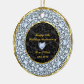 Ruiten, zwart en gouden 50ste Jubileum Keramisch Ornament (Links)