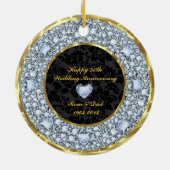 Ruiten, zwart en gouden 50ste Jubileum Keramisch Ornament (Achterkant)