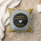 Ruiten, zwart en gouden 50ste Jubileum Kussen (Deken)