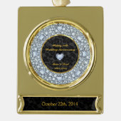 Ruiten, zwart en gouden 50ste Jubileum Verguld Banner Ornament (Voorkant)