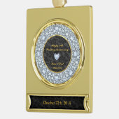 Ruiten, zwart en gouden 50ste Jubileum Verguld Banner Ornament (Links)
