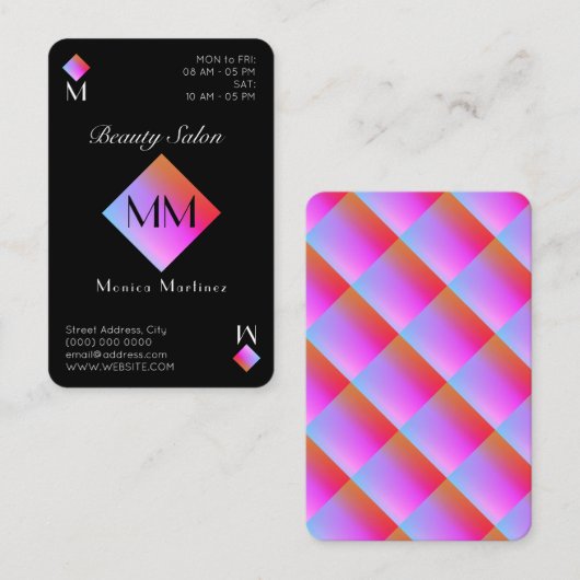 Ruitenappel met kleurrijke elegant  visitekaartje (Voorkant / Achterkant)