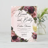 Ruitenborstel van rozen van maroon kaart (Staand voorkant)