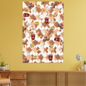 Ruitend Canvas Print Hot Chocolate Marshmallow (Insitu (Woonkamer))