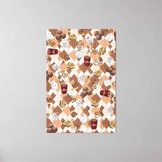 Ruitend Canvas Print Hot Chocolate Marshmallow (Voorkant)