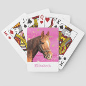 Ruitend dier Roze goudpestrie Pokerkaarten (Achterkant)