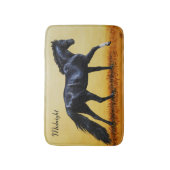 Ruitend Horse Black Stallion Badmat (Voorkant Verticaal)