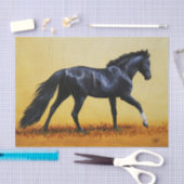 Ruitend Horse Black Stallion Tissuepapier (Craft)