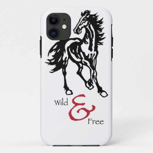 Ruitend Horse Black, White, Red, Wild & Free Case-Mate iPhone Case (Achterkant)