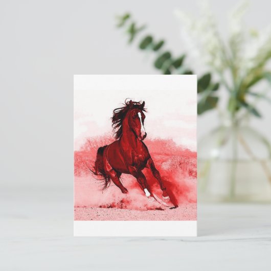 Ruitend paard briefkaart (Staand voorkant)