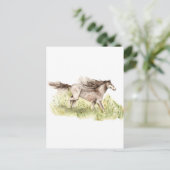 Ruitend paard briefkaart (Staand voorkant)