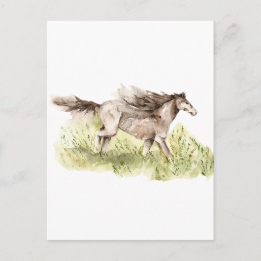 Ruitend paard briefkaart (Voorkant)