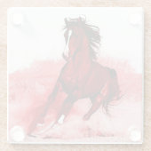 Ruitend paard glazen onderzetter (Achterkant)