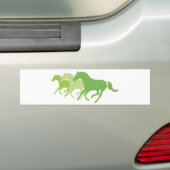 Ruitend paard (groen) bumpersticker (Op auto)