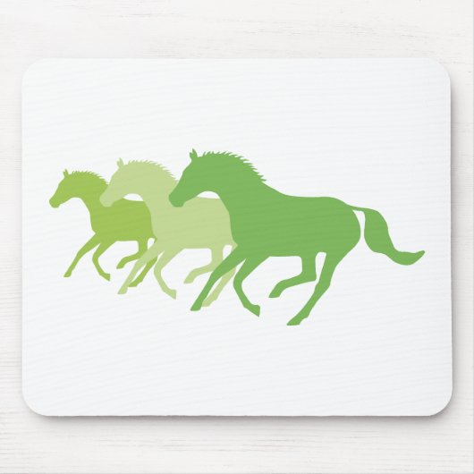 Ruitend paard (groen) muismat (Voorkant)