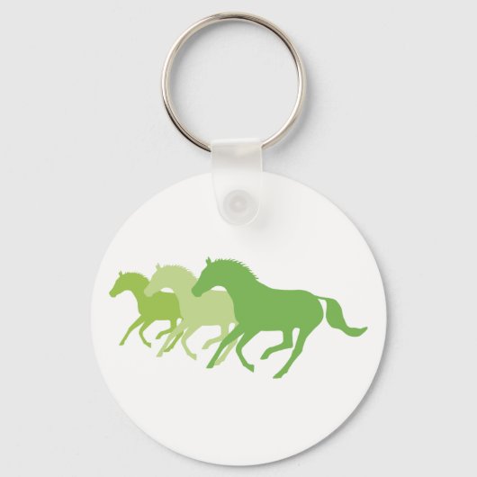 Ruitend paard (groen) sleutelhanger (Voorkant)
