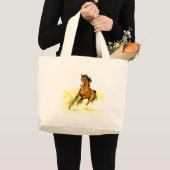Ruitend paard grote tote bag (Voorkant (product))