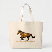 Ruitend paard grote tote bag (Voorkant)