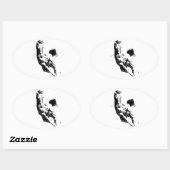 Ruitend paard ovale sticker (Vel)