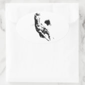 Ruitend paard ovale sticker (Tas)