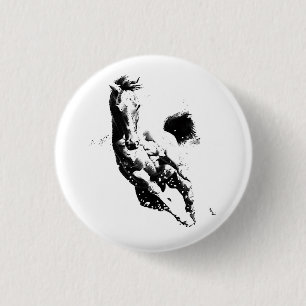 Ruitend paard ronde button 3,2 cm
