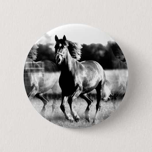 Ruitend paard ronde button 5,7 cm (Voorkant)