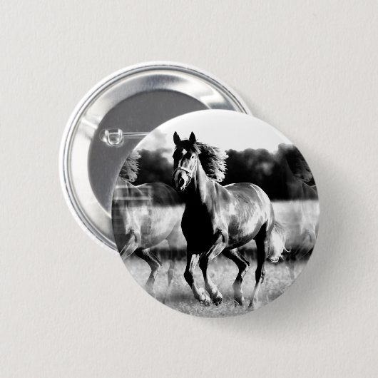 Ruitend paard ronde button 5,7 cm (Voorkant /achterkant)