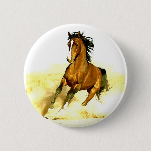Ruitend paard ronde button 5,7 cm (Voorkant)