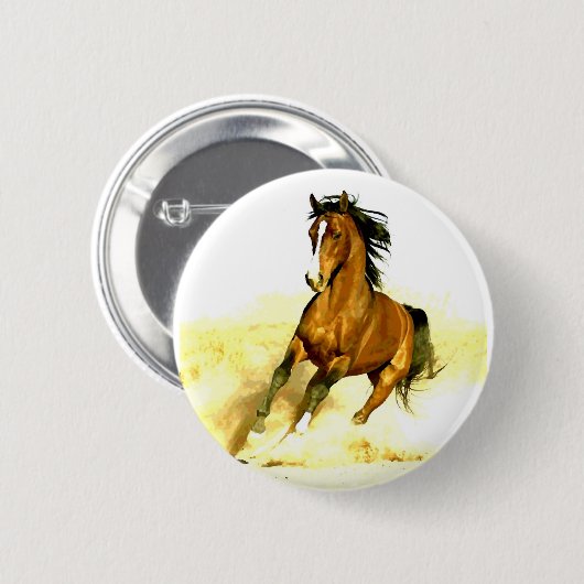 Ruitend paard ronde button 5,7 cm (Voorkant /achterkant)