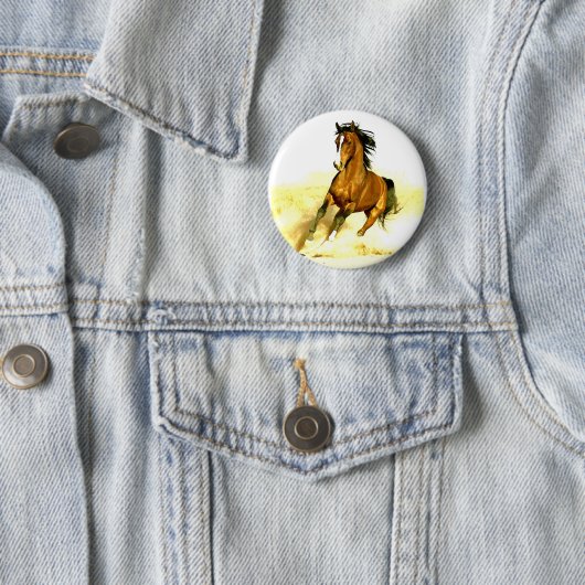 Ruitend paard ronde button 5,7 cm (In situ)