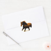 Ruitend paard ronde sticker (Envelop)