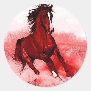 Ruitend paard ronde sticker