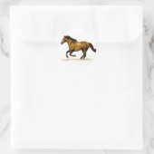 Ruitend paard ronde sticker (Tas)