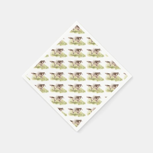 Ruitend paard servet (Hoek)