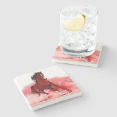 Ruitend paard stenen onderzetter (Zijkant)