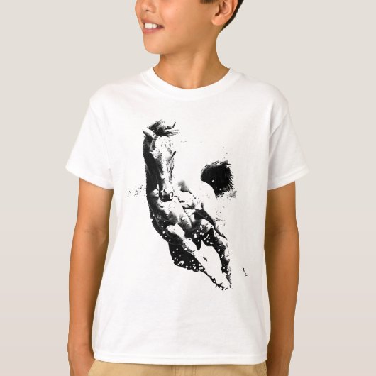 Ruitend paard t-shirt (Voorkant)