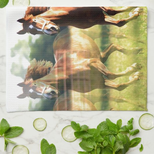 Ruitend paard theedoek (Gevouwen)