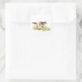 Ruitend paard vierkante sticker (Tas)