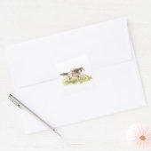 Ruitend paard vierkante sticker (Envelop)
